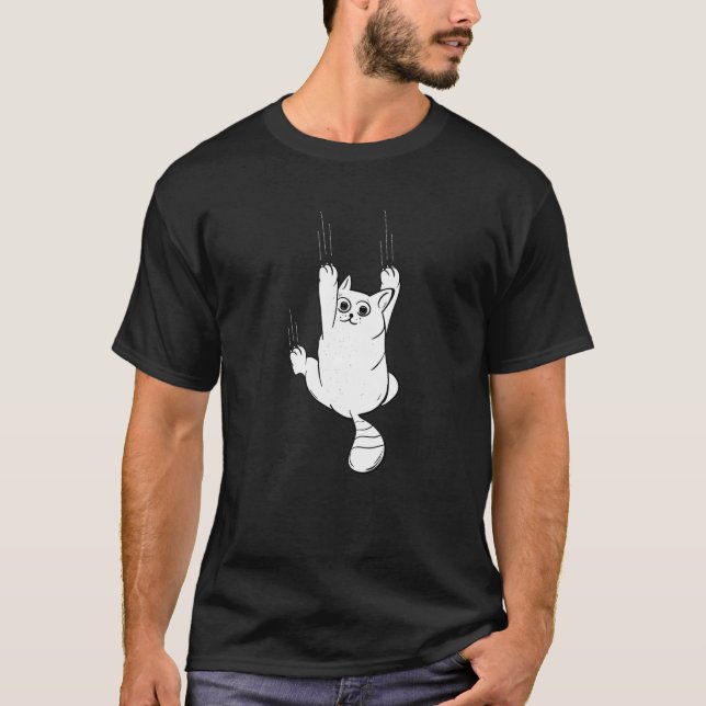 Katzen rutscht Niedliches Kätzchen Katze mit Klaue T-Shirt (Vorderseite)