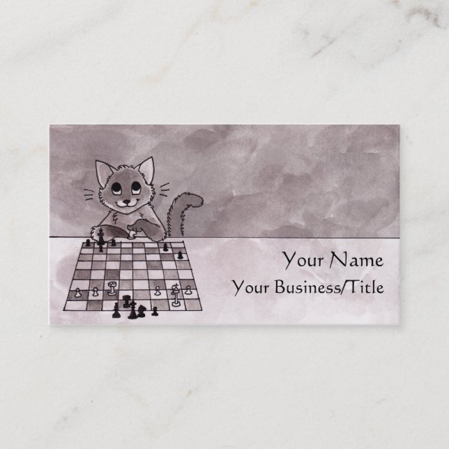 Katzen-Schach-Visitenkarte Visitenkarte (Vorderseite)