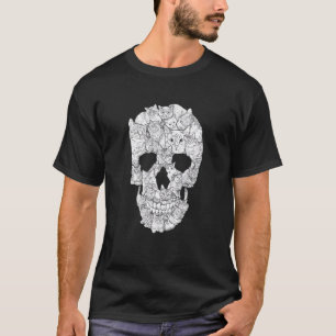 Katzen-Schädel-Kitty-Skelett-Halloween-Kostüm Schä T-Shirt