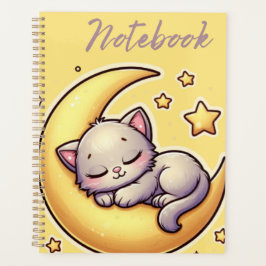 Katzen schlafen auf dem MondNotebook Planer