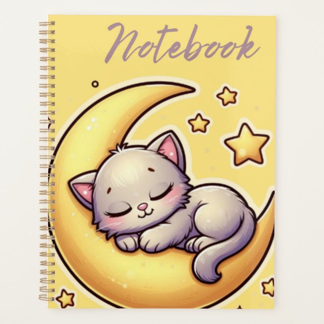 Katzen schlafen auf dem MondNotebook Planer (Vorderseite)