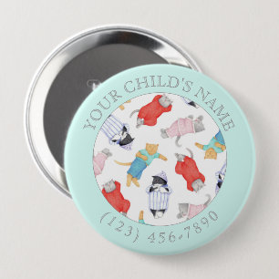 KATZEN SCHLAFHOSEN Kinder-ID-Anhänger - Aqua Button