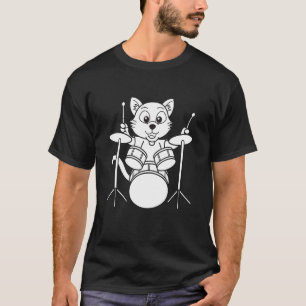 Katzen-Schlagzeuger Zitat Katze spielt Schlagzeug T-Shirt