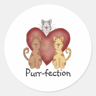 Katzen Schnurren-fection Runder Aufkleber