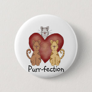 Katzen Schnurren-fection T-Shirts und Geschenke Button