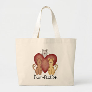 Katzen Schnurren-fection T-Shirts und Geschenke Jumbo Stoffbeutel