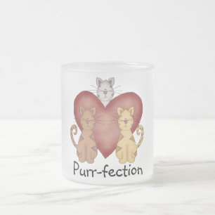 Katzen Schnurren-fection T-Shirts und Geschenke Mattglastasse