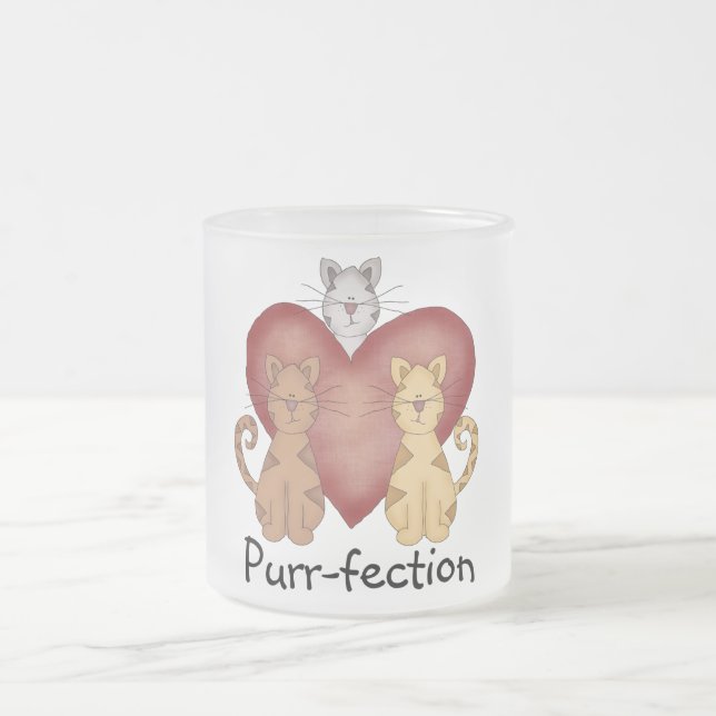 Katzen Schnurren-fection T-Shirts und Geschenke Mattglastasse (Mittel)