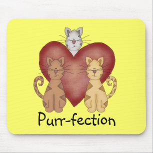 Katzen Schnurren-fection T-Shirts und Geschenke Mousepad