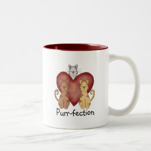 Katzen Schnurren-fection T-Shirts und Geschenke Zweifarbige Tasse