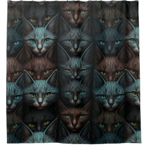 Katzen Schöne Dunkle Emo Goth Liebhaber Duschvorhang