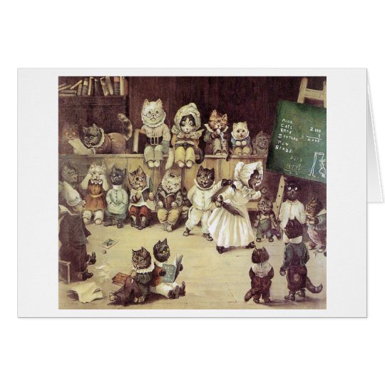 Katzen-Schule durch Anmerkungs-Karte Louis Wain Karte