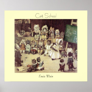 Katzen-Schule durch Plakat-Druck Louis Wain Poster