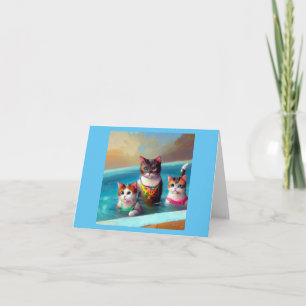 Katzen Schwimmen Karte