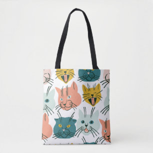 Katzen sehen sich einem sonnigen Vintagen Muster g Tasche