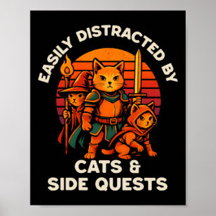 Katzen-Seitensuche Lustige Katzen Tischspieler Ner Poster