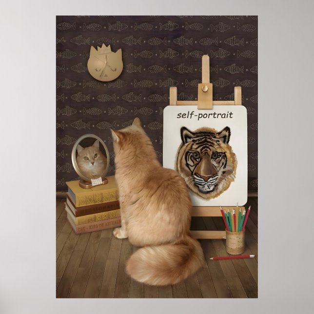 Katzen-Selbstporträt Poster (Vorne)