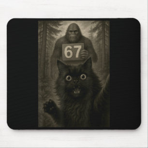 Katzen-Selfie 67 Meme Six Seven Lustiger Bigfoot Mousepad