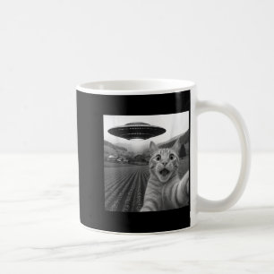 Katzen-Selfie mit Alien-Ufo Lustige Katze für Männ Kaffeetasse