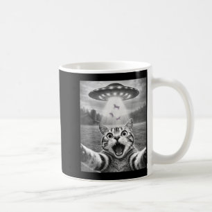 Katzen-Selfie mit Alien-UFO Lustige Katze für Männ Kaffeetasse