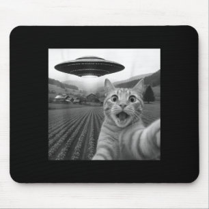 Katzen-Selfie mit Alien-Ufo Lustige Katze für Männ Mousepad