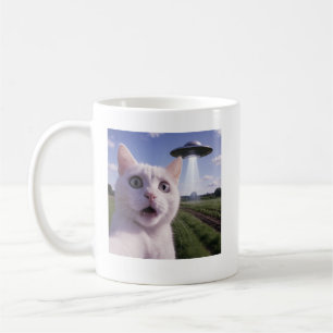 Katzen-Selfie mit außerirdischem UFO Kaffeetasse