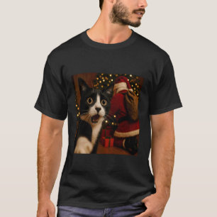 Katzen-Selfie-Santa-Weihnachten-Festliche Stimmung T-Shirt