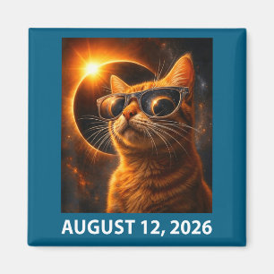 Katzen-Selfie Totale Sonnenfinsternis 2026 12. Aug Magnet
