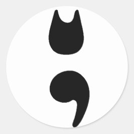 Katzen-Semikolon-Aufkleber Runder Aufkleber