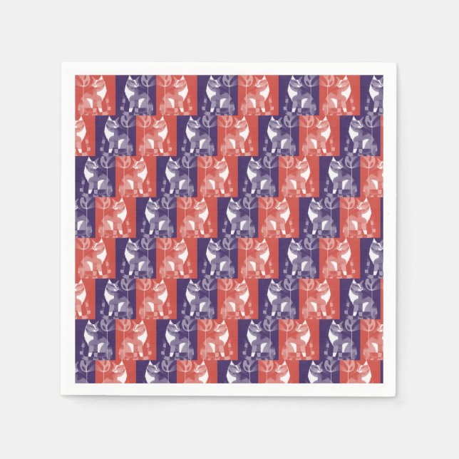 Katzen Serviette (Vorderseite)