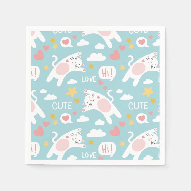 Katzen Serviette (Vorderseite)