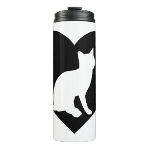 Katzen-Shirt - Katze im Herzen für Katzenbesitzer Thermosbecher