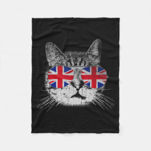 Katzen-Shirt Union Jack Flagge Land Retro England Fleecedecke