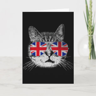 Katzen-Shirt Union Jack Flagge Land Retro England Karte