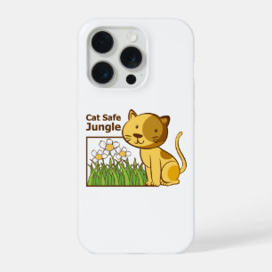 Katzen-Sichere-Jungle Lustige Tabby-Spinnenpflanze iPhone 15 Pro Hülle