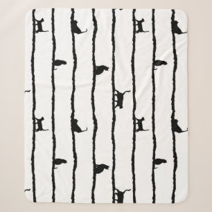 Katzen-Silhouette-Streifen abstraktes handgezeichn Sherpadecke