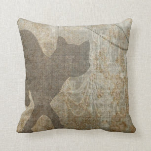 Katzen-Silhouettefranzösisches Kissen