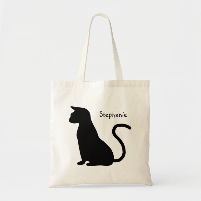 Katzen-Silhouetten-Design Tragetasche (Vorne)