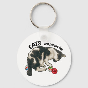 KATZEN sind auch Menschen, Katze und MURMELN Schlüsselanhänger