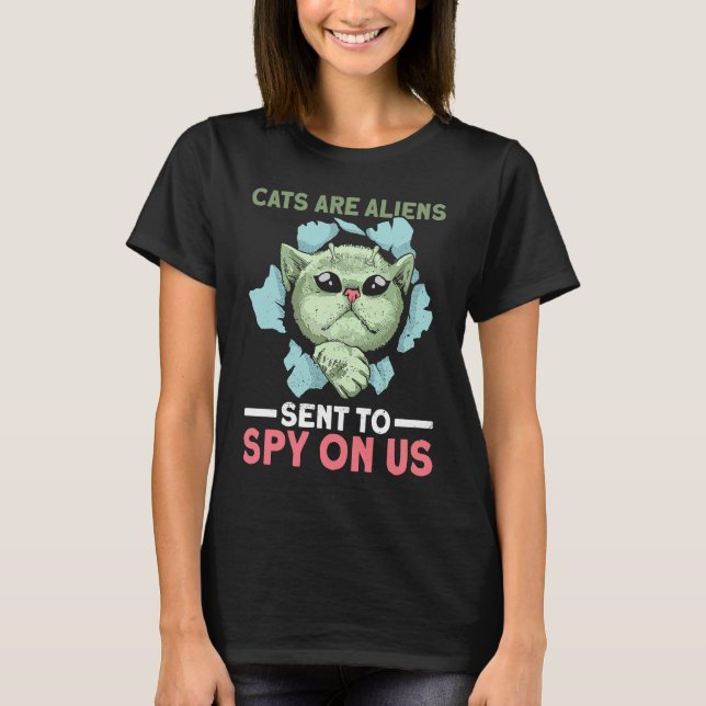 Katzen sind Außerirdischen, die an US-Alien Cat ge T-Shirt (Vorderseite)