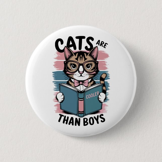 Katzen sind cool als Jungen Button (Vorderseite)