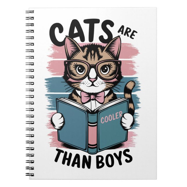 Katzen sind cool als Jungen Notizblock (Vorderseite)