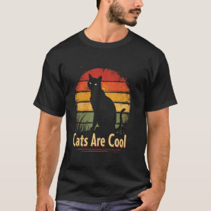 Katzen sind cool Katze Silhouette Retro T-Shirt