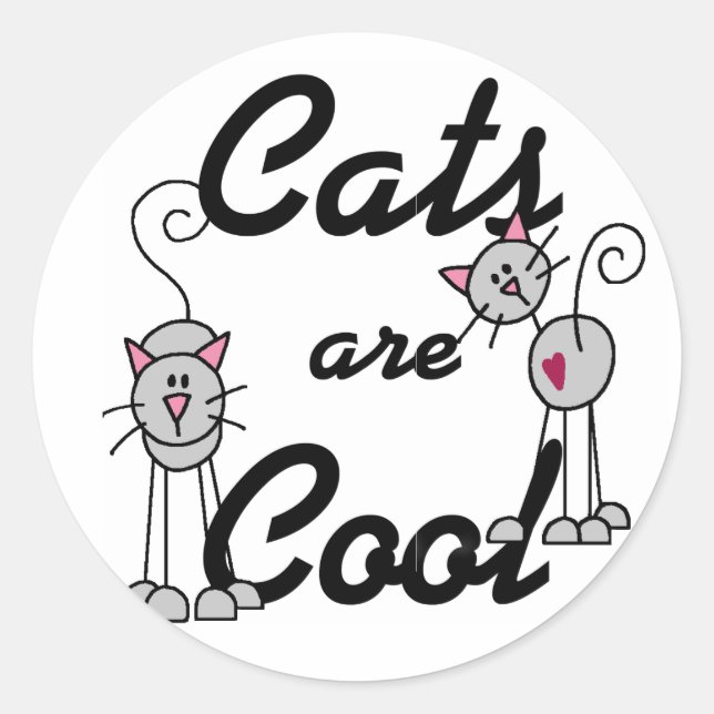 Katzen sind Cool Runder Aufkleber (Vorderseite)