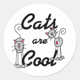Katzen sind cool T-Shirts und Geschenke Runder Aufkleber
