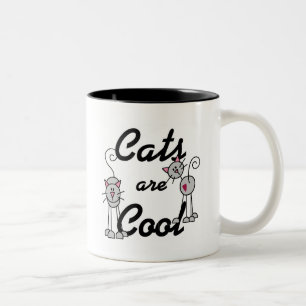 Katzen sind cool T-Shirts und Geschenke Zweifarbige Tasse