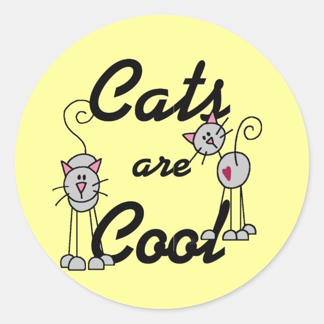 Katzen sind Coole Hemden und Geschenke Runder Aufkleber (Vorderseite)