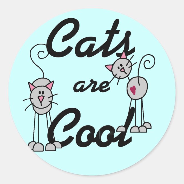 Katzen sind Coole Hemden und Geschenke Runder Aufkleber (Vorderseite)