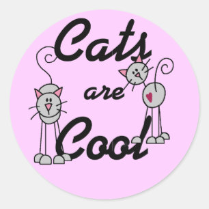 Katzen sind coole T-Shirts und Geschenke Runder Aufkleber