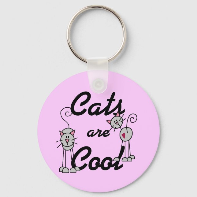 Katzen sind coole T-Shirts und Geschenke Schlüsselanhänger (Vorderseite)